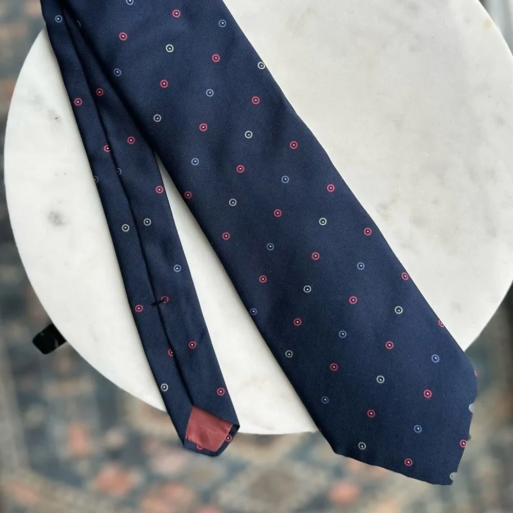 Vtg Yves Saint Laurent Tie Navy Blue Silk Neck Tie